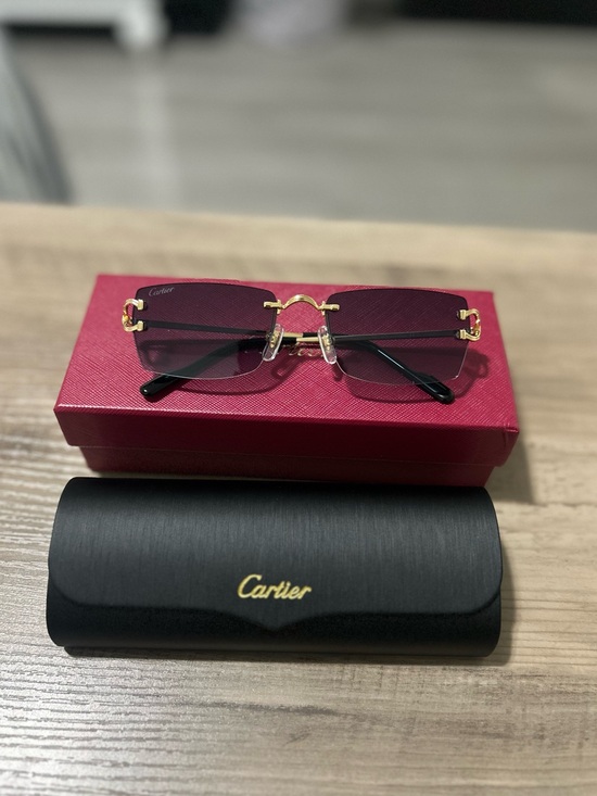 Cartier Other - Cartier men  Rimless Sunglasses in Burgundy and Gold